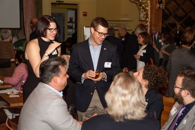 Pat Landers (USA Local 829) celebrating with Leah Oorkin (Local 764), Jennifer Halper Photo
