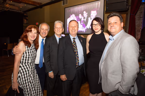 (l. to r.) Haviland Morris, Joe Benincasa (Actors Fund), Robert Score (Local 1), Lawr Photo