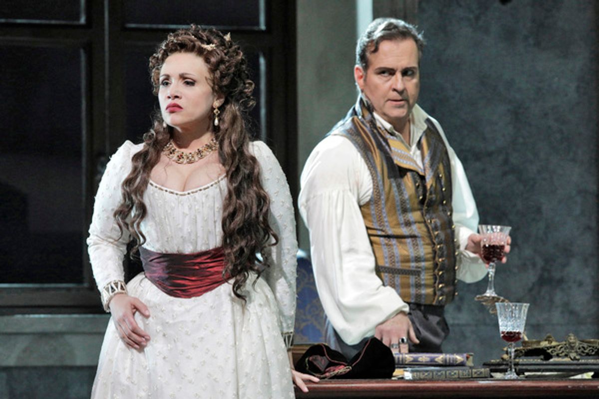 Carmen Giannattasio as Tosca and Scott Hendricks as Scarpia at 