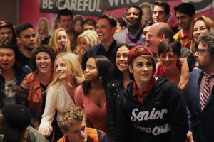 Tina Fey, Jeff Richmond, Nell Benjamin, Casey Nicholaw, Jonathan Bennett, Julie Menin Photo