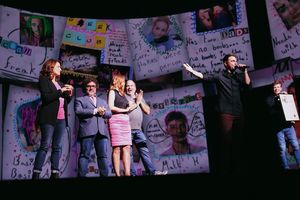 Tina Fey, Jeff Richmond, Nell Benjamin, Casey Nicholaw, and Jonathan Bennett   Photo