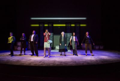 Scott Allen Luke (Roger /Policeman/Ensemble), Caroline Neff (Siobhan), Christopher M. Photo