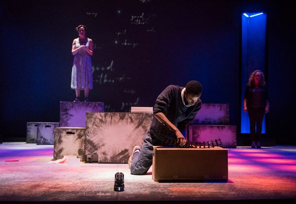 Rebecca Spence (Judy/Ensemble), Terry Bell (Christopher), Caroline Neff (Siobhan) Photo