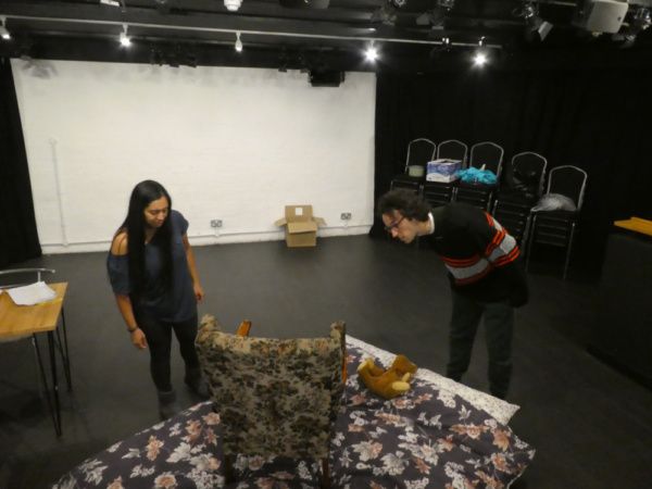 Serin Ibrahim and David Hubball in rehearsal for HERE by Michael Frayn, playing at Gr Photo
