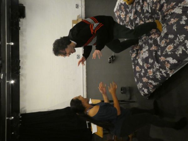 Serin Ibrahim and David Hubball in rehearsal for HERE by Michael Frayn, playing at Gr Photo