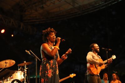 Amber Iman and Joshua Henry Photo