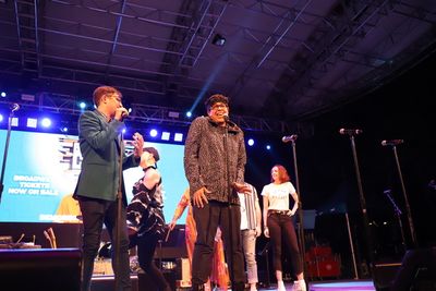Will Rolland, George Salazar, and the cast of Be More Chill Photo