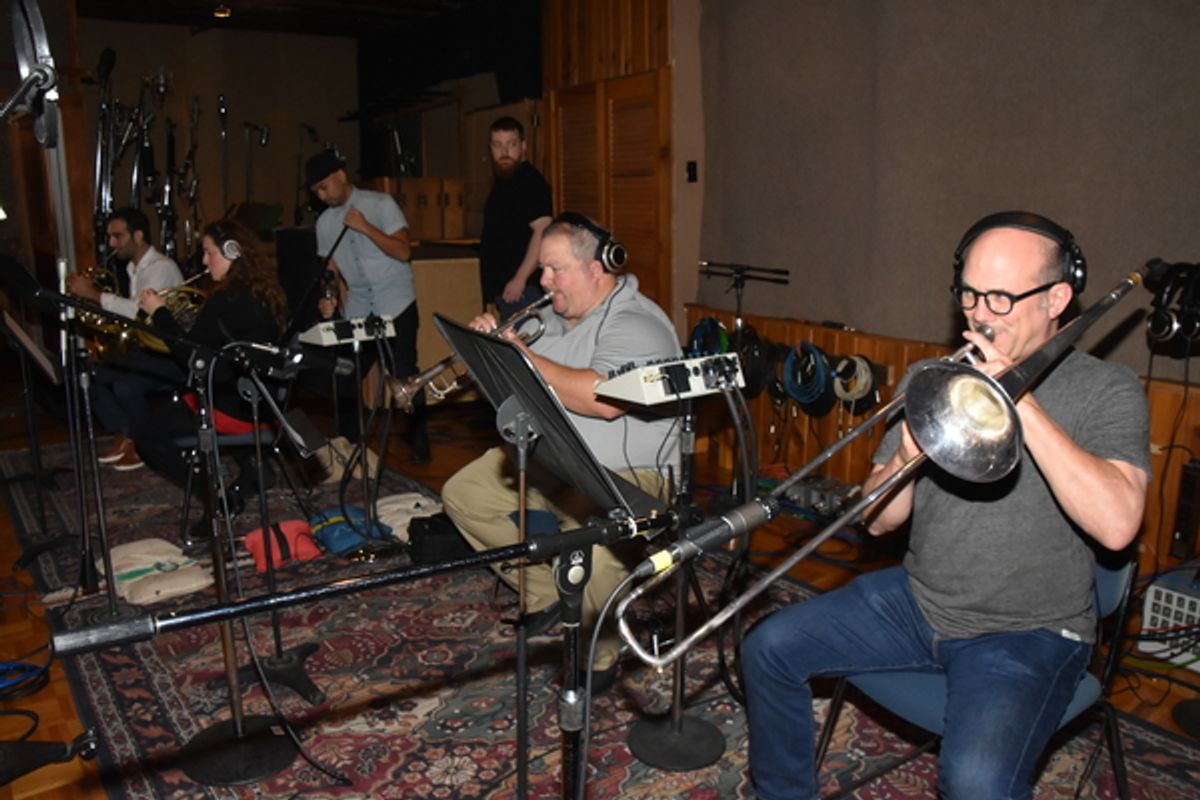 Shelagh Abate (Horn), Adam Krauthamer (Horn), James De La Garza (Trumpet) and Jeff Nelson (Horns) at 