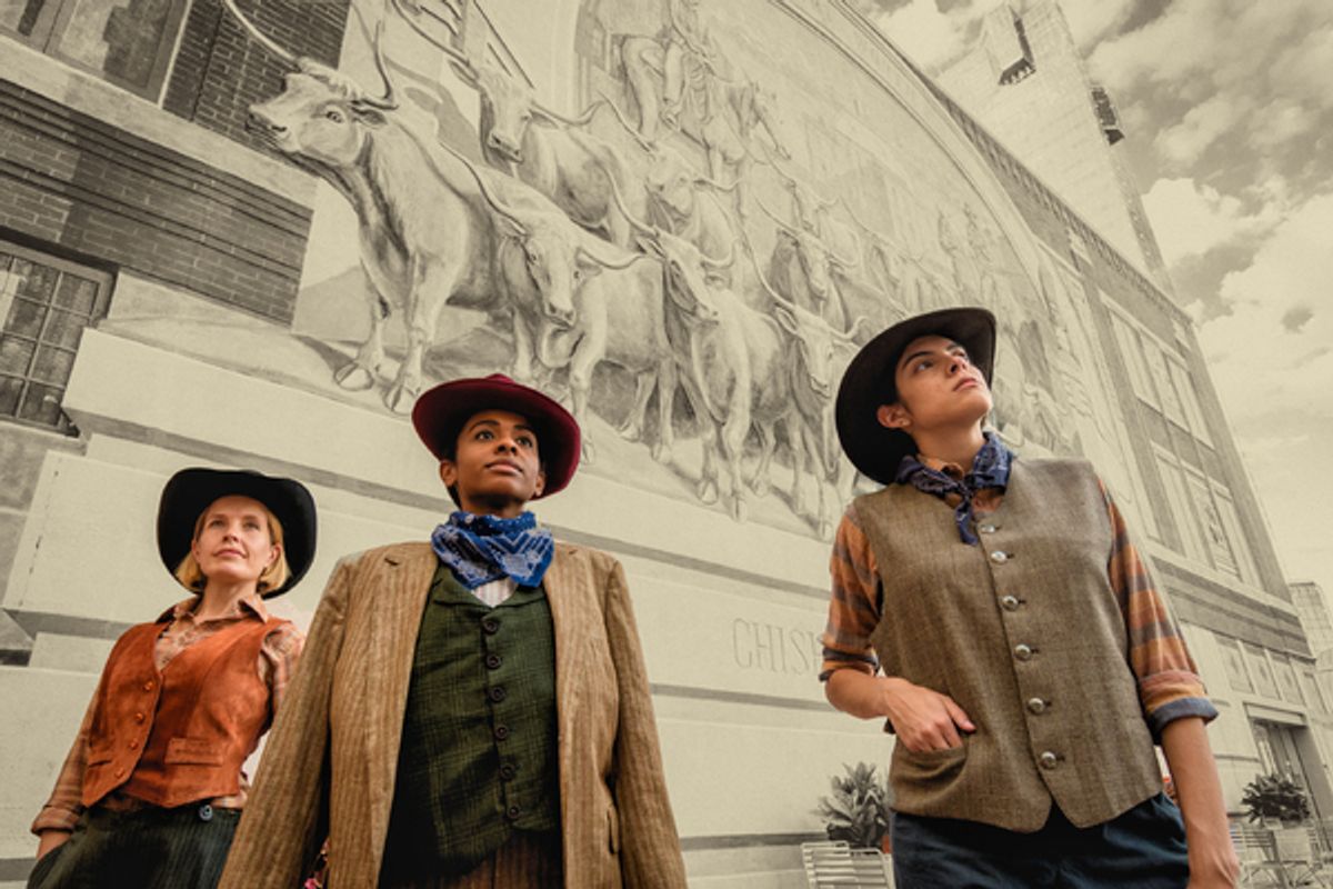 Dana Schultes (Frank Goodman) , Camille Monae (John Wesley Powell), Giovanna Grimaldo (O.G Howland) at 