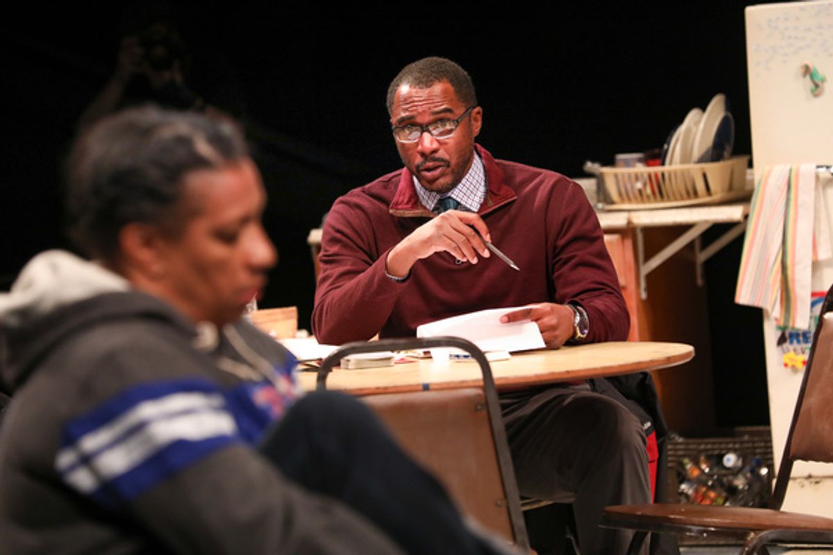 Samuel Ray Gates as Reggie with Kathryn Hunter-Williams as Faye at 