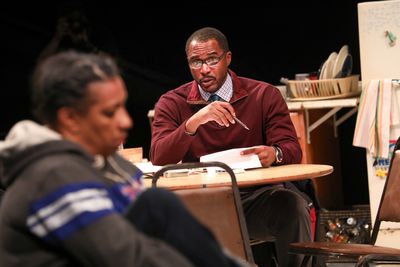 Samuel Ray Gates as Reggie with Kathryn Hunter-Williams as Faye Photo