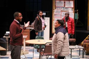 Samuel Ray Gates as Reggie and Kathryn Hunter-Williams as Faye with Shanell Nicole Leonard as Shanita and Alex Givens as Dez @ BroadwayWorld Samuel Ray Gates as Reggie and Kathryn Hunter-Williams as Faye with Shanell Nicole Le Photo