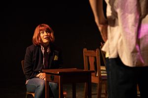 Tara Rose (Sarah Elizabeth Grace) at Kemeny Academy in the past.
Photo Credit: Elizabeth Mealey
Implied Consent at the Access Theater, October 2018. @ BroadwayWorld Tara Rose (Sarah Elizabeth Grace) at Kemeny Academy in the past.
Photo Credit: Eliza Photo