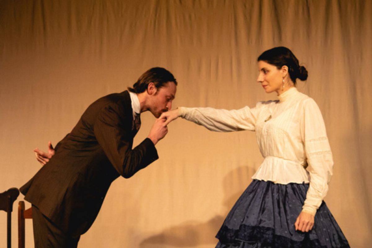 Matthew Hildebrandt (Ryan Desaulniers) meets Esther (Adriana Jones). 

Photo Credit: Elizabeth Mealey

Implied Consent at the Access Theater, October 2018. at 