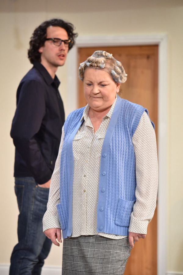 David Hubball as Phil and Kerry Joy Stewart as Pat in HERE by Michael Frayn, playing  Photo