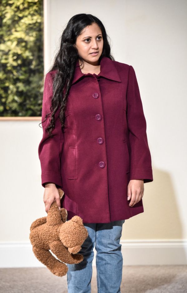 Serin Ibrahim as Cath in HERE by Michael Frayn, playing at Greenwich Theatre until 13 Photo