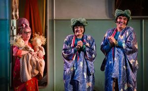 Grandma Chance (Katy Owen), Nora (Etta Murfitt) and Dora (Gareth Snook) Photo