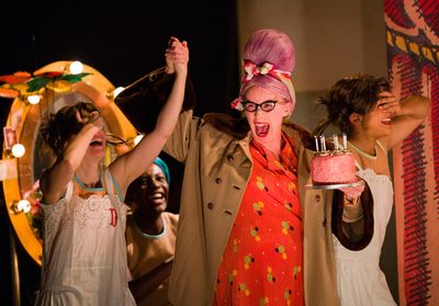 Young Dora (Bettrys Jones), Grandma Chance (Katy Owen) and Young Nora (Mirabelle Grem Photo