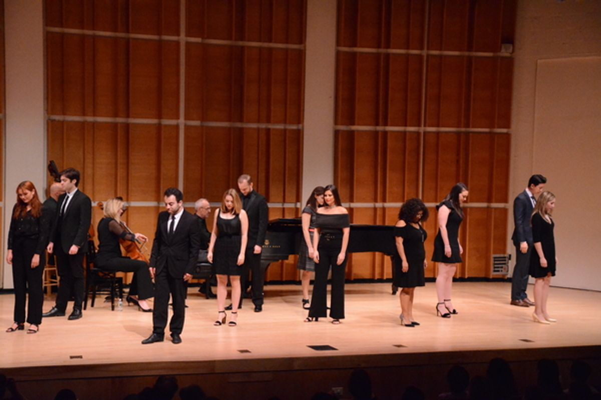 The Broadway By The Year Chorus tht includes-Stephanie Bacastow, Annette Berningm Emma Camp, Pedro Coppeti, Elisa Galindez, Emily Jones, Dongwoo Kang, Philippa Lynas, Jacob Pressley, Ashley Ryan and Joseph Valle-Hoag at 