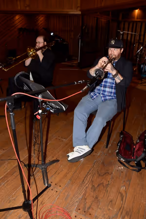 James Rogers (Trombone) and Matt Owens (Trumpet) @ BroadwayWorld James Rogers (Trombone) and Matt Owens (Trumpet) Photo