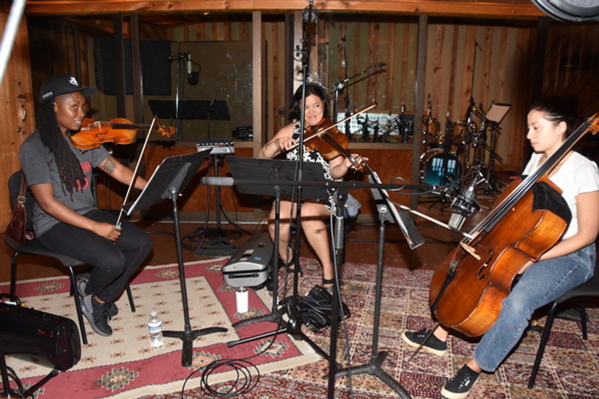 Juliette Jones (Violin), Jocelin Pan (Viola) and Susan Mandel (Cello) at 