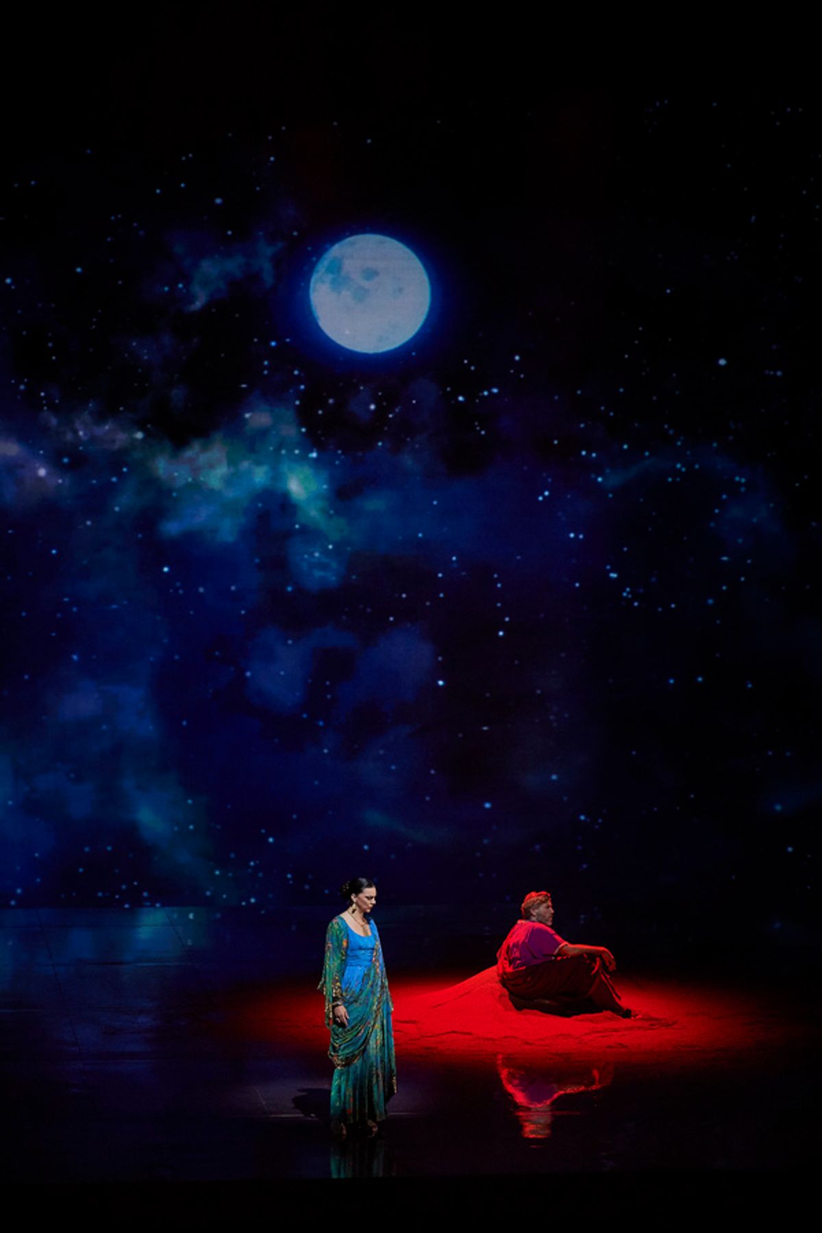 Ambur Braid as Sabina and Thomas Hampson as Hadrian in the Canadian Opera Companyâ€™s world premiere production of Hadrian at 