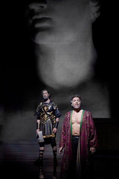 David Leigh as Turbo and Thomas Hampson as Hadrian  in the Canadian Opera Companyâ® Photo
