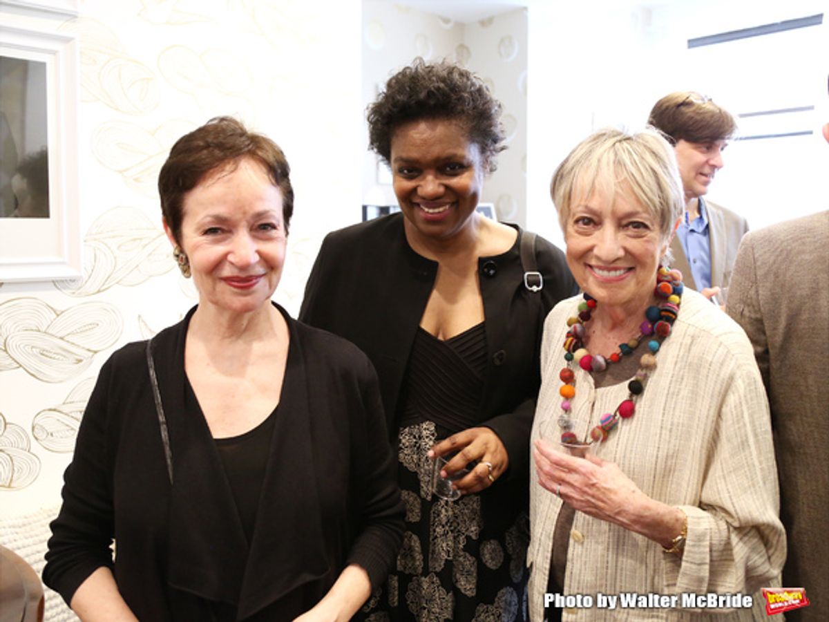 Lynn Ahrens, Kirsten Childs and Carol Hall attend the Dramatists Guild Fund Music Hall and Office warming party at their new home on April 17, 2015 in New York City. at 
