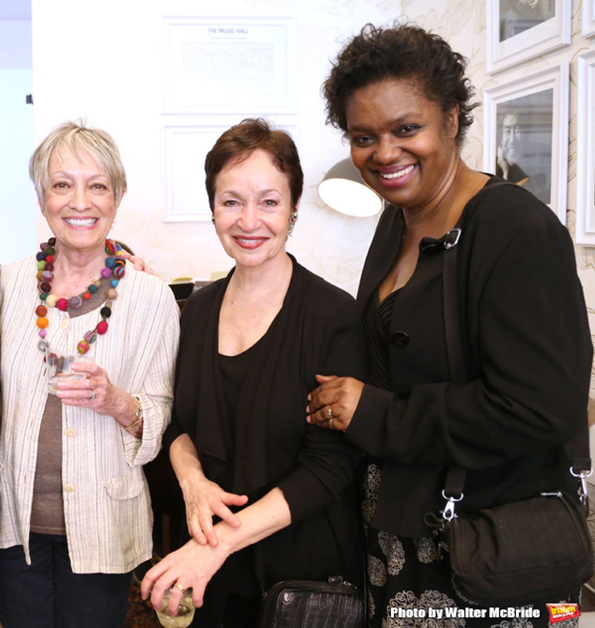 Carol Hall, Lynn Ahrens and Kirsten Childs  attends the Dramatists Guild Fund Music Hall and Office warming party at their new home on April 17, 2015 in New York City. at 