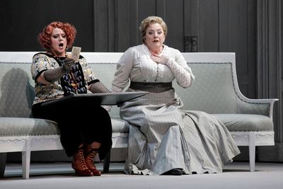 Jill Grove as the Fortune-Teller and Michaela Martens as Adelaide  Photo