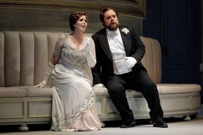 Brian Mulligan as Mandryka and Ellie Dehn in the title role Photo