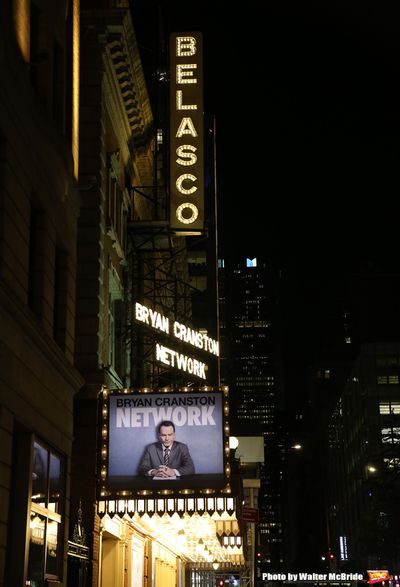 Theatre Marquee for "Network" starring Bryan Cranston and directed by Ivo van Hove  Photo