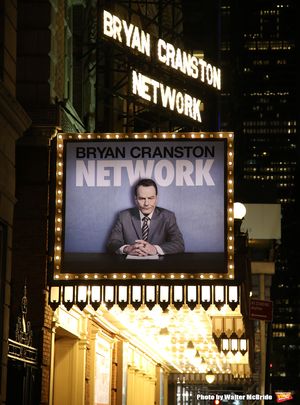 Theatre Marquee for "Network" starring Bryan Cranston and directed by Ivo van Hove  Photo