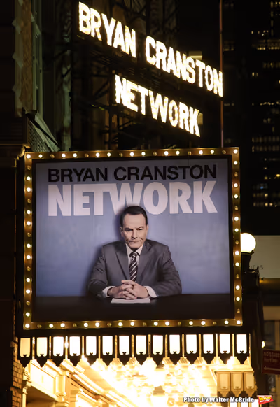 Theatre Marquee for "Network" starring Bryan Cranston and directed by Ivo van Hove  Photo