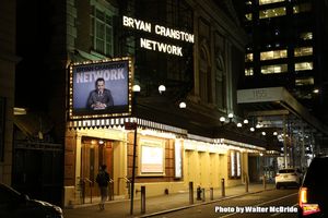 Theatre Marquee for "Network" starring Bryan Cranston and directed by Ivo van Hove  Photo