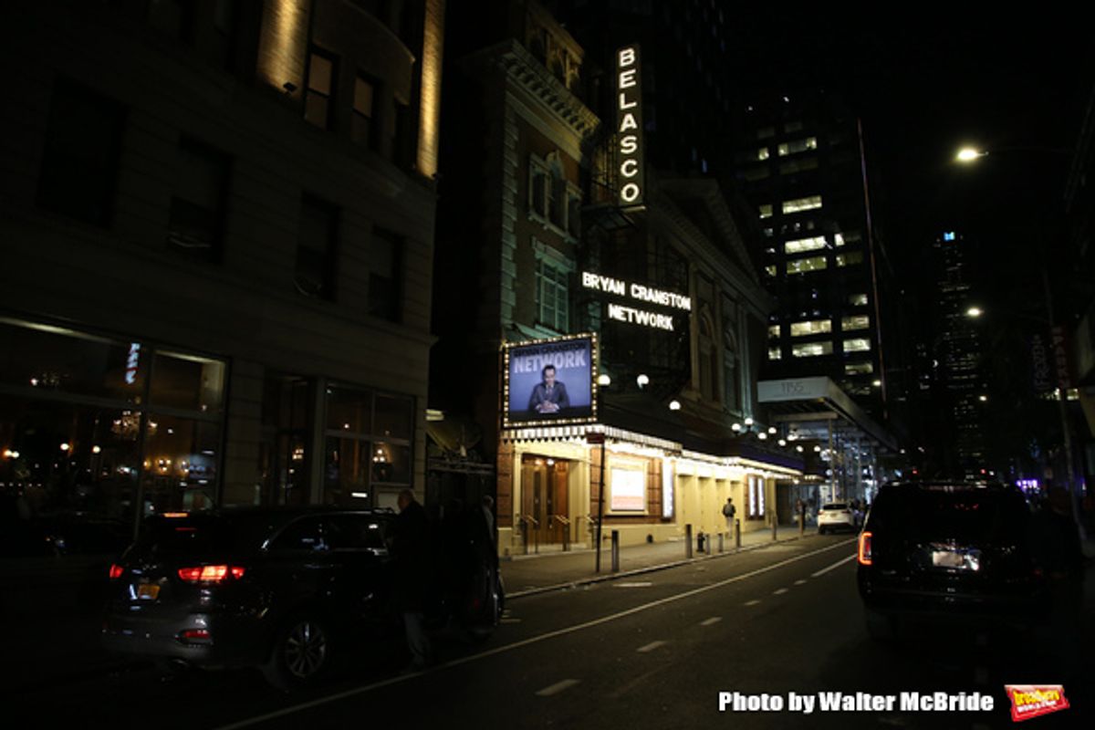 Theatre Marquee for 'Network' starring Bryan Cranston and directed by Ivo van Hove  at 