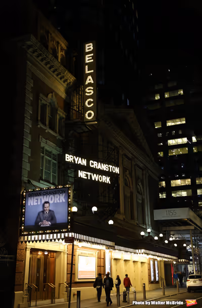 Theatre Marquee for "Network" starring Bryan Cranston and directed by Ivo van Hove  Photo