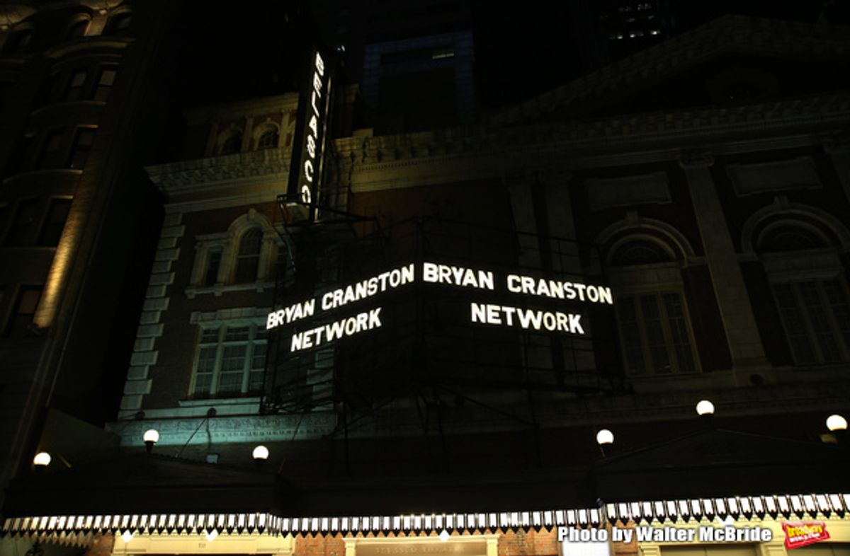 Theatre Marquee for 'Network' starring Bryan Cranston and directed by Ivo van Hove  at 