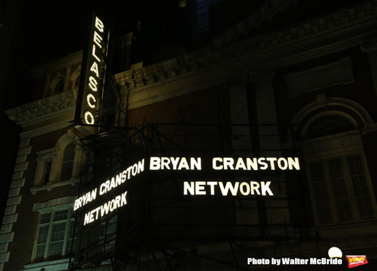 Theatre Marquee for 'Network' starring Bryan Cranston and directed by Ivo van Hove  at 