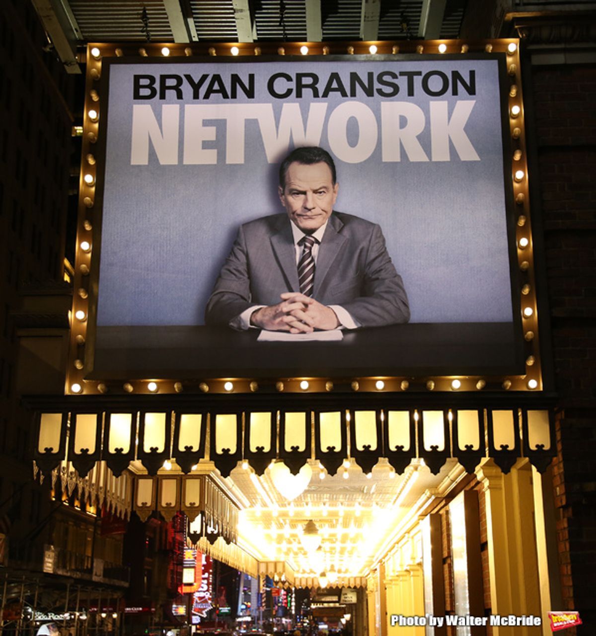 Theatre Marquee for 'Network' starring Bryan Cranston and directed by Ivo van Hove  at 