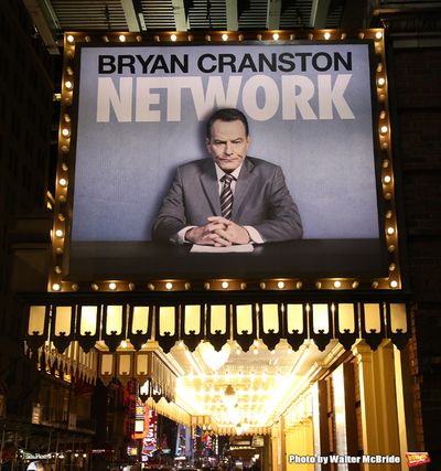 Theatre Marquee for "Network" starring Bryan Cranston and directed by Ivo van Hove  Photo