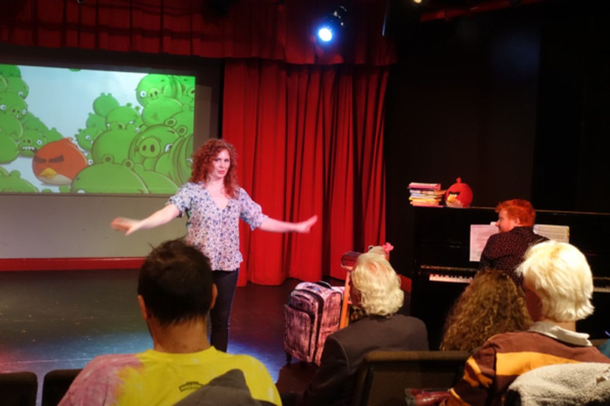 Dana Aber's Baggage at the Door is a quirky look at healing from trauma.

photo: Justin Torres
*Angry Birds is a trademark of Rovio Entertainment
 at 