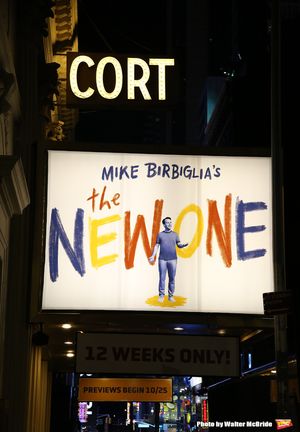 Theatre Marquee for "Mike Birbiglia's The New One" on October 17, 2018 at the Cort Th Photo