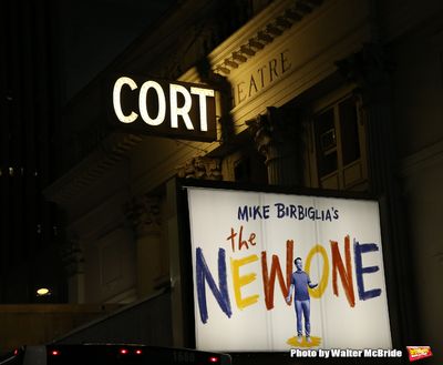 Theatre Marquee for "Mike Birbiglia's The New One" on October 17, 2018 at the Cort Th Photo