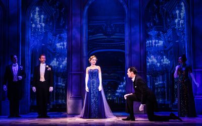 Lila Coogan (Anya), Stephen Brower (Dmitry) and the company of the National Tour of A Photo
