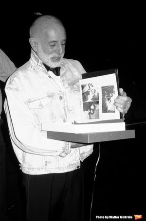 Jerome Robbins attends the Broadway Opening Night Gypsy Robe Ceremony for "Jerome Robbins Broadway" on February 26, 1989 at the Imperial Theatre in New York City. @ BroadwayWorld Jerome Robbins attends the Broadway Opening Night Gypsy Robe Ceremony for "Jerome Rob Photo