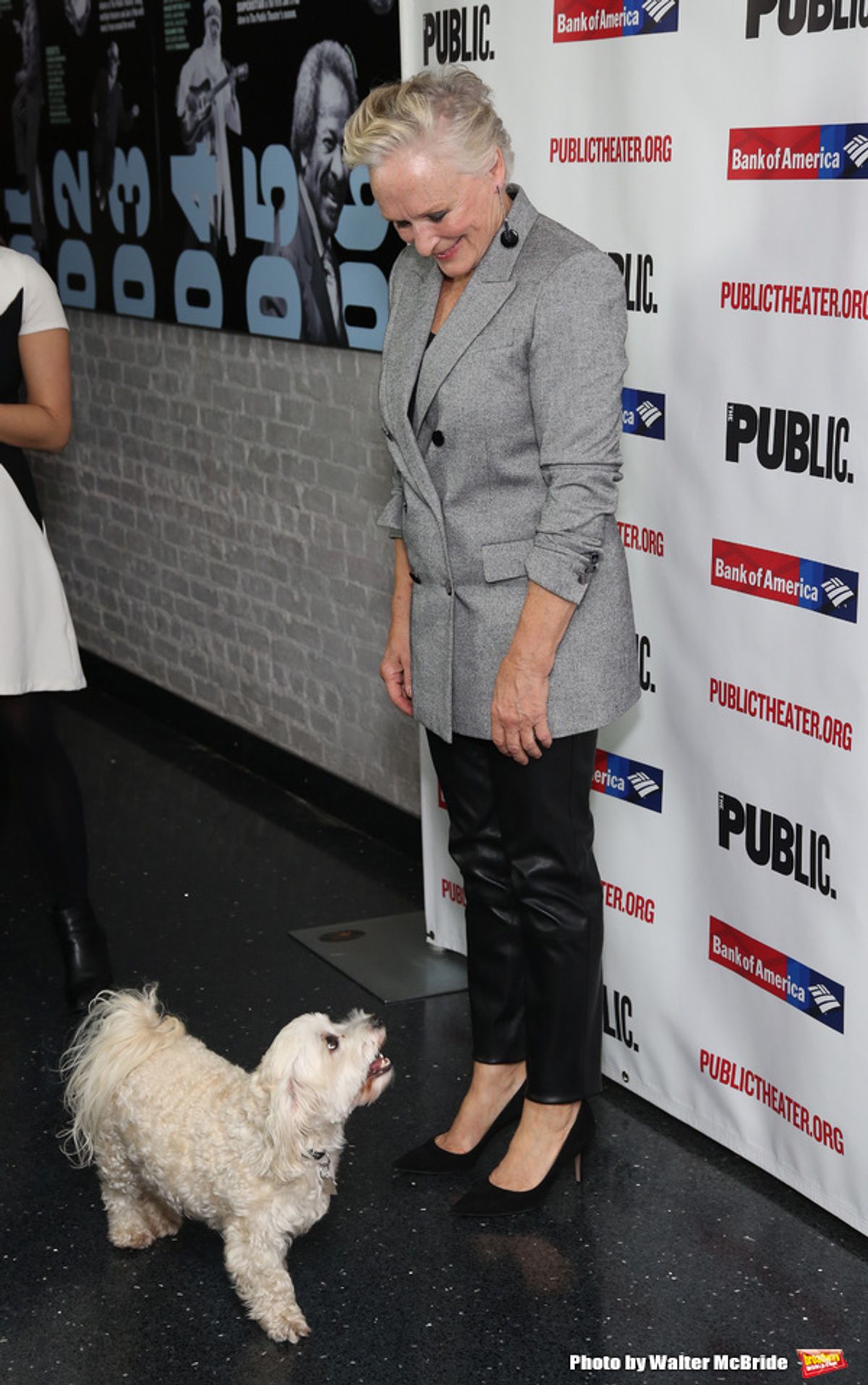 Glenn Close with her dog Pip at 