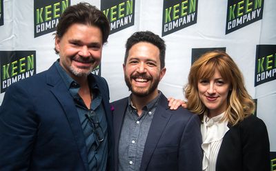 Hunter Foster and Kate Wetherhead pictured here with Adam Gwon Photo