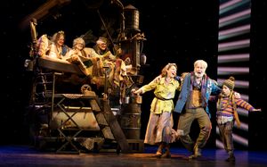 Amanda Rose as Mrs. Bucket, James Young as Grandpa Joe, Rueby Wood as Charlie  Photo