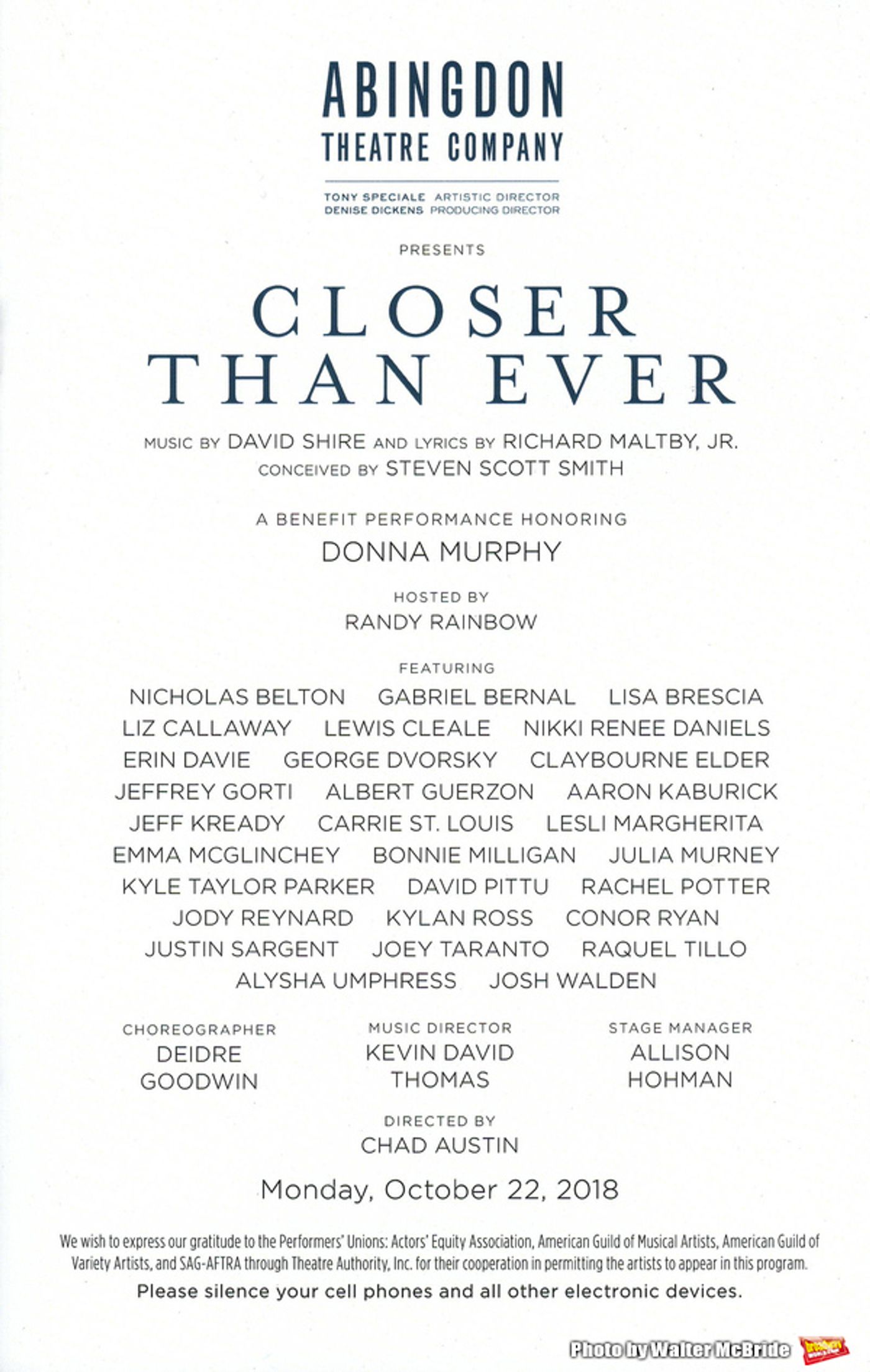 Photo Coverage: Abingdon Theatre Company Gala Honors Donna Murphy Photo Coverage: Abingdon Theatre Company Gala Honors Donna Murphy Image